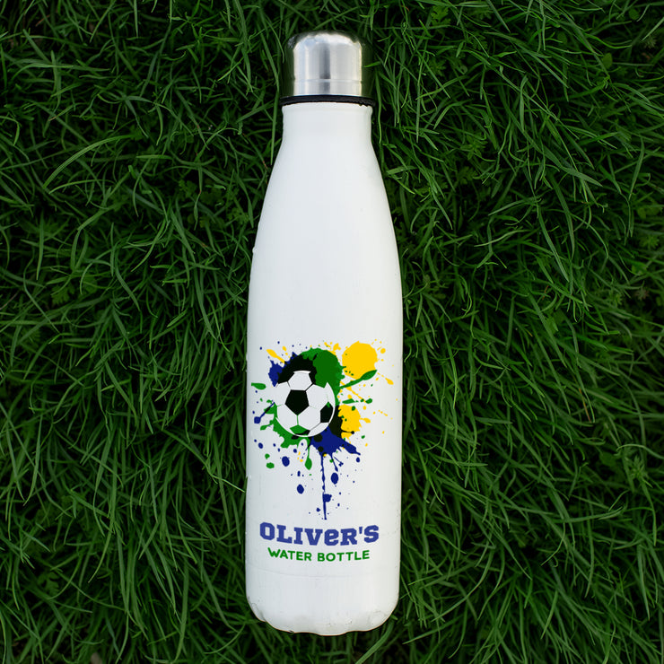Personalised White Football 500ml Drinks Bottle-Love Lumi Ltd