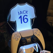 Colour Printed Neon Football Shirt Controller and Headset Gaming Station with Colour Changing light base-Love Lumi Ltd