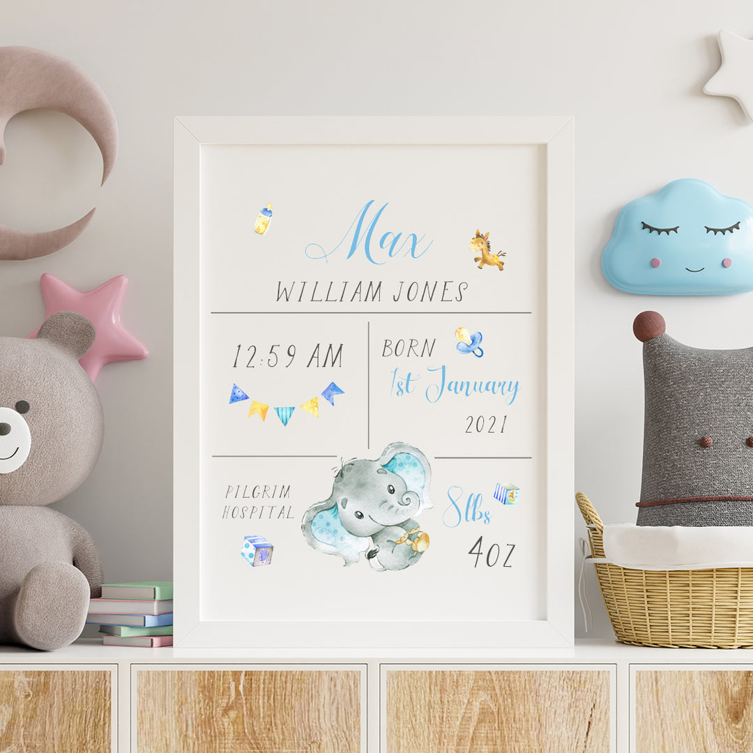 New Baby Birth Stats Print-Love Lumi Ltd