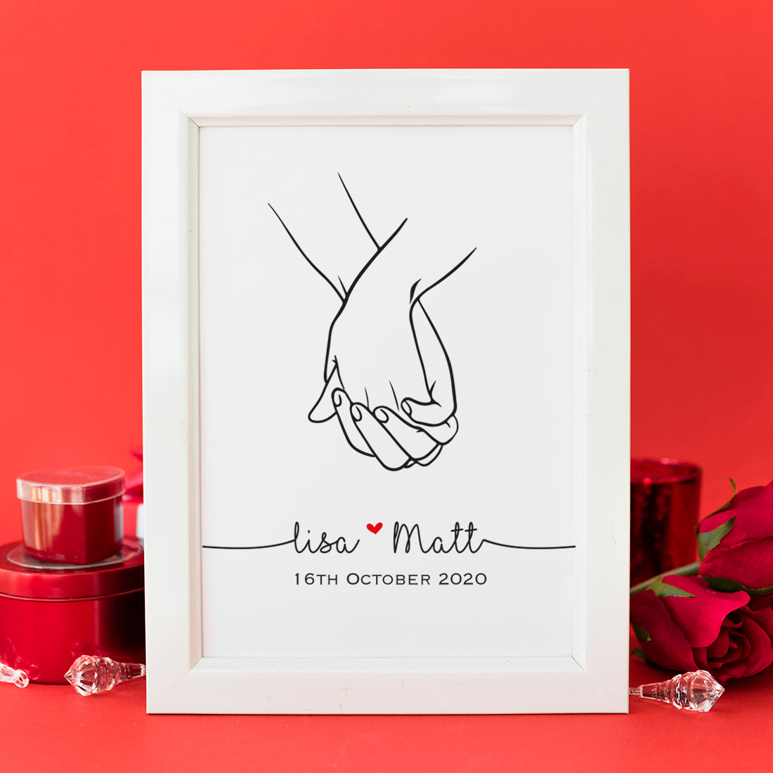 Holding Hands Couple Framed Print-Love Lumi Ltd
