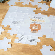 Personalised Frosted Acrylic Little Lion Baby Shower Signing Puzzle Jigsaw-Love Lumi Ltd