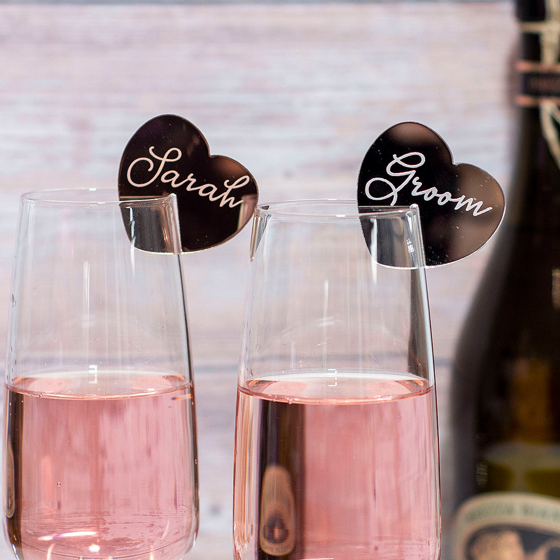 Acrylic Heart Wine Glass Charm Place Setting Party Favours-Love Lumi Ltd