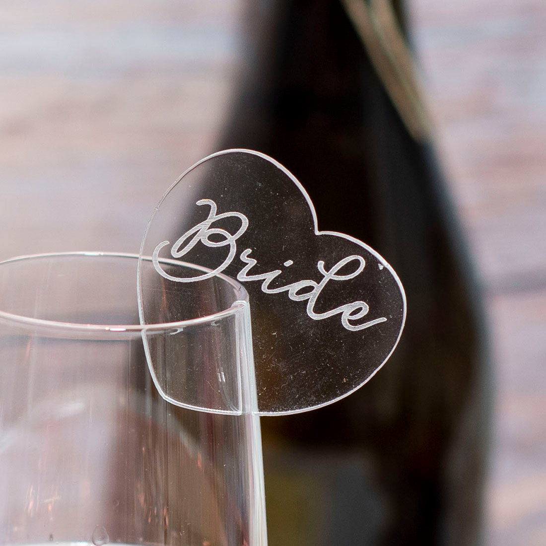 Acrylic Heart Wine Glass Charm Place Setting Party Favours-Love Lumi Ltd
