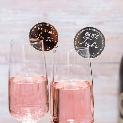 Acrylic Sparkly Circle Wine Glass Charm Party Favours-Love Lumi Ltd