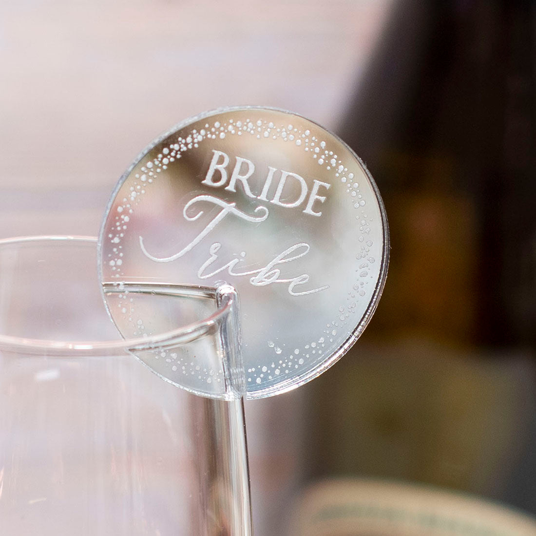 Acrylic Sparkly Circle Wine Glass Charm Party Favours-Love Lumi Ltd