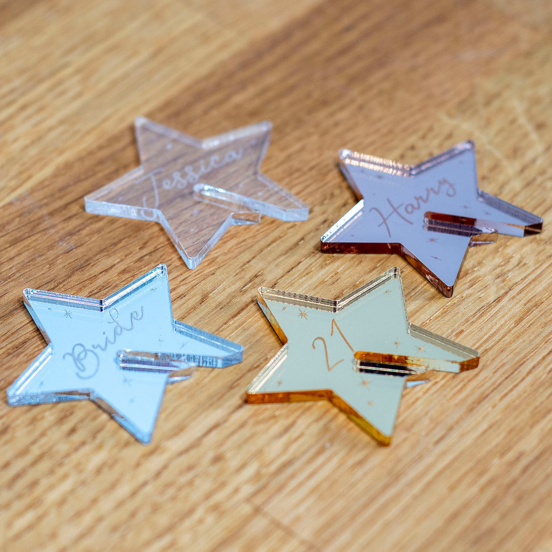 Any Occasion Acrylic Star Wine Glass Charm Place Setting Party Favours-Love Lumi Ltd