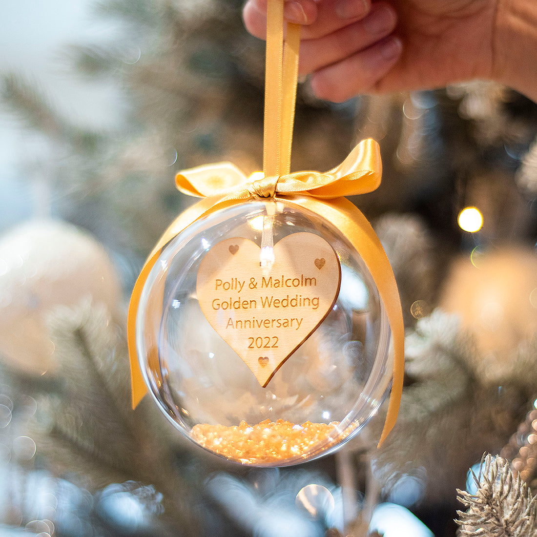 Wedding Anniversary Christmas Bauble-Love Lumi Ltd