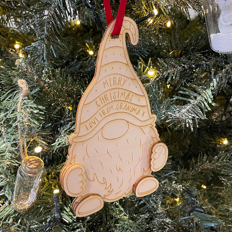 Personalised Gonk Gnome Gift Card Holder Christmas Tree Decoration-Love Lumi Ltd