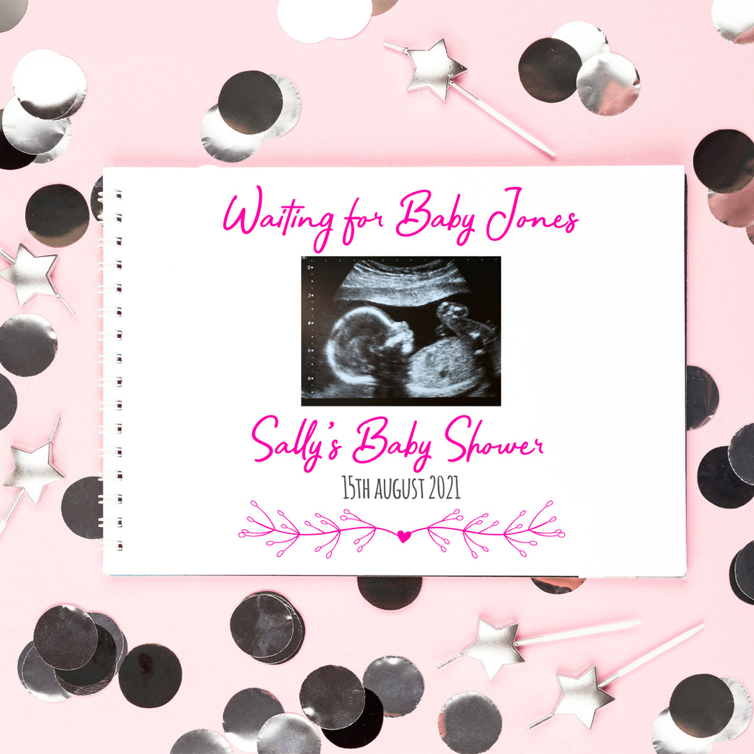 Personalised Scan Photo Baby Shower Guest Book-Love Lumi Ltd