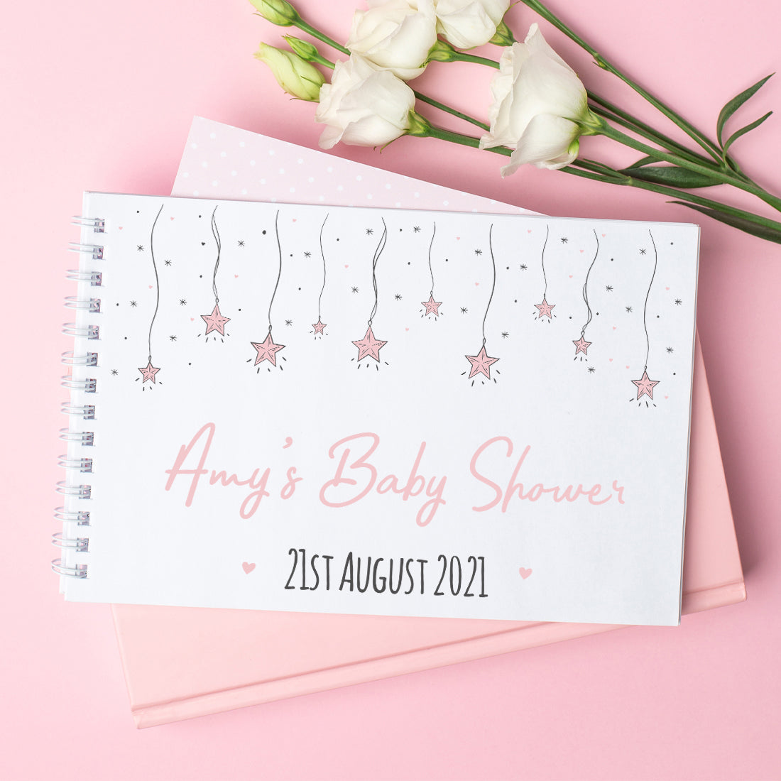 Personalised Star Garland Baby Shower Guest Book-Love Lumi Ltd