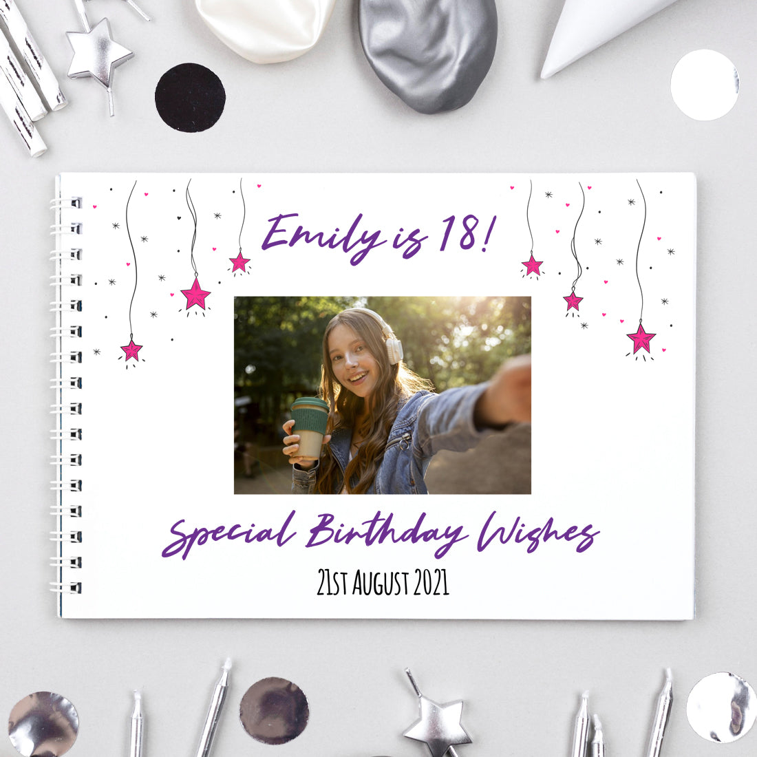 Personalised Stars Photo Birthday Party Guest Book-Love Lumi Ltd