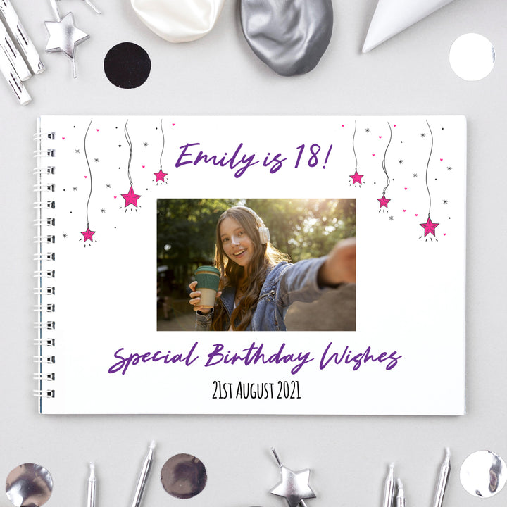 Personalised Stars Photo Birthday Party Guest Book-Love Lumi Ltd