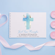 Christening Cross Guest Book Scrapbook-Love Lumi Ltd