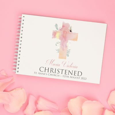 Christening Cross Guest Book Scrapbook-Love Lumi Ltd