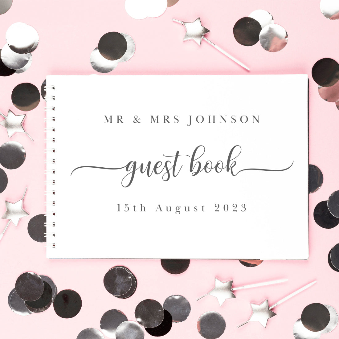 Classic Script Wedding Guest Book-Love Lumi Ltd