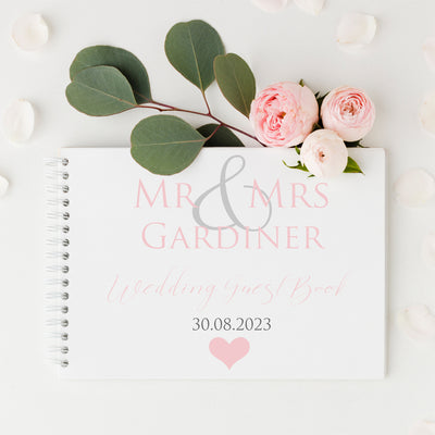 Personalised Mr & Mrs Wedding Guest Book-Love Lumi Ltd