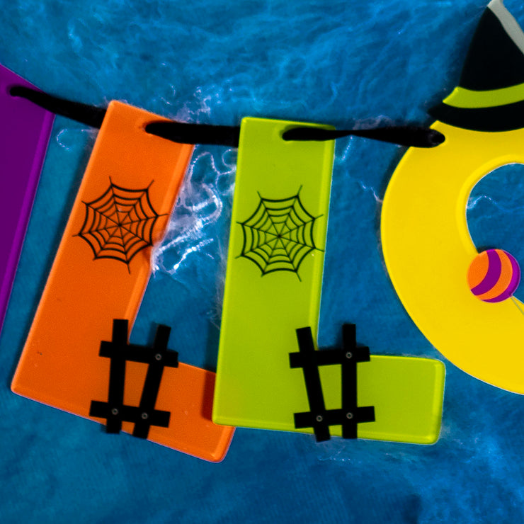 Personalised Halloween Letters Any Message Acrylic Indoor Outdoor Bunting Banner-Love Lumi Ltd