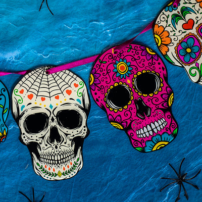 Halloween Mexican Candle Skull Acrylic Indoor Outdoor Bunting Banner-Love Lumi Ltd