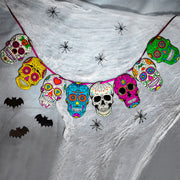 Halloween Mexican Candle Skull Acrylic Indoor Outdoor Bunting Banner-Love Lumi Ltd