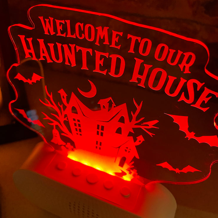 Bluetooth Music Haunted House Halloween Neon Light Colour Changing Speaker-Love Lumi Ltd