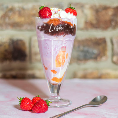 Personalised Hearts and Stars Ice Cream Sundae Milkshake Glass-Love Lumi Ltd