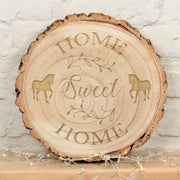 Large "Home Sweet Home" Pet Tree Log Wood Slice Sign **Cat, Dog or Horse**-Love Lumi Ltd