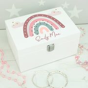 Personalised Pastel Rainbow Children's Jewellery Box with Mirror-Love Lumi Ltd