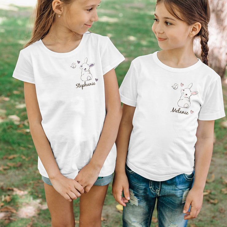 Bunny and Bird Sketch Children's T-Shirt-Love Lumi Ltd