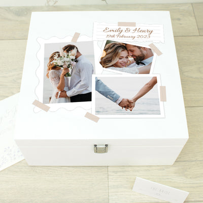 Polaroid Photo Couples Wedding Anniversary Wooden Memory Keepsake Box-Love Lumi Ltd