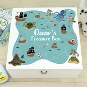 Personalised Treasure Map Baby Children's Wooden Memory Keepsake Toy Box-Love Lumi Ltd