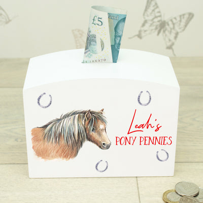 Personalised Pony Saving Money Box-Love Lumi Ltd