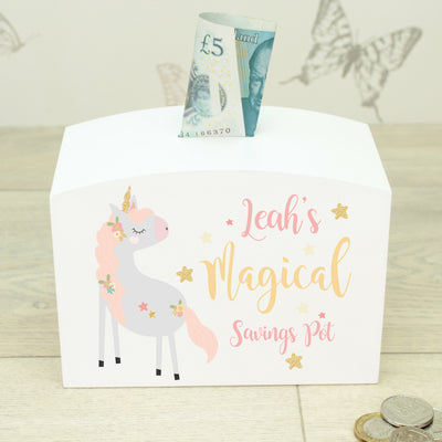 Personalised Unicorn Money Box-Love Lumi Ltd