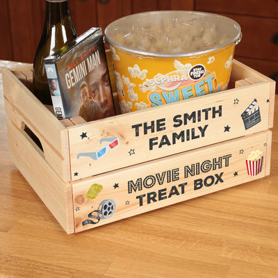 Personalised Family Movie Night Treat Box Crate-Love Lumi Ltd