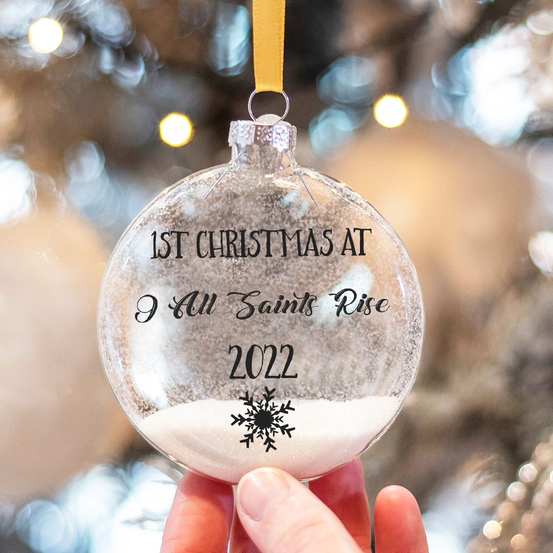 Glass 1st Christmas at a New Home Christmas Glitter Bauble-Love Lumi Ltd