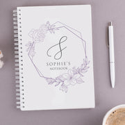 Personalised Floral Frame Initial Monogram Journal Notebook Scrapbook-Love Lumi Ltd