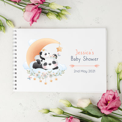 Personalised Panda Baby Shower Guest Book Scrapbook-Love Lumi Ltd