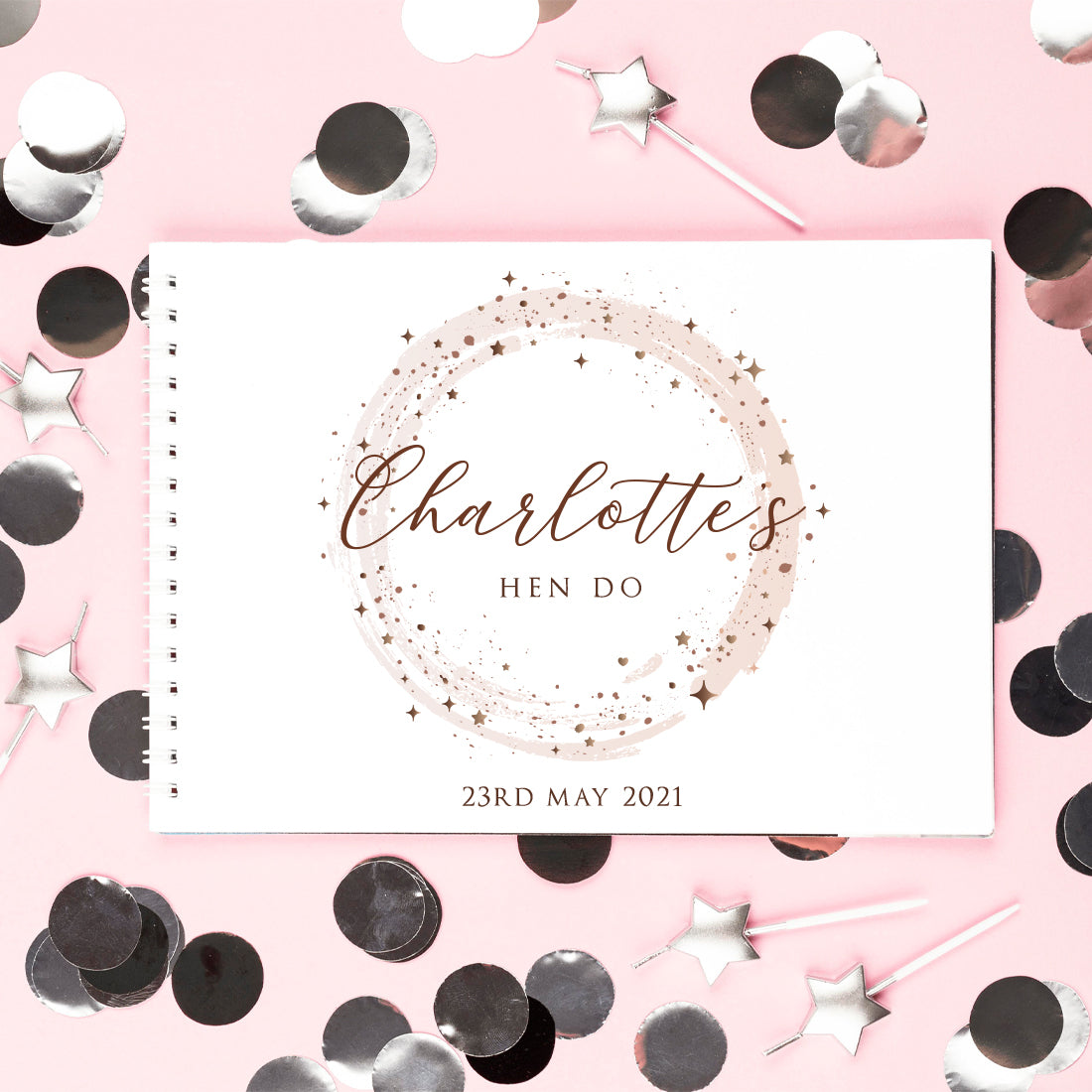 Hen Party Sparkly Circle Guest Book-Love Lumi Ltd