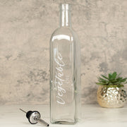 Personalised Engraved Refillable Classic Name Glass Olive Oil or Vinegar Bottle with Pourer-Love Lumi Ltd