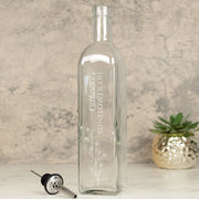 Personalised Engraved Floral Botanical Glass Olive Oil or Vinegar Bottle with Pourer-Love Lumi Ltd