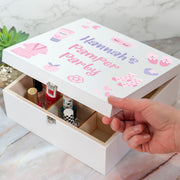 Personalised Pamper Birthday Party Supplies Organiser Storage Gift Keepsake Box-Love Lumi Ltd