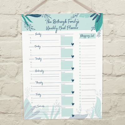 Personalised Tropical A3 Wipe Clean Acrylic Weekly Family Meal Planner with Pen-Love Lumi Ltd