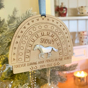 Rainbow Memorial Pet Horse Wood and Acrylic Christmas Tree Decoration-Love Lumi Ltd