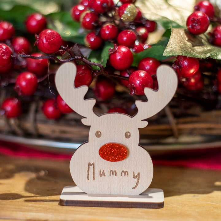 Freestanding Reindeer Rudolph Christmas Table Place Settings-Love Lumi Ltd