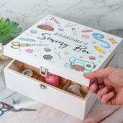 Personalised Sewing Craft Box Organiser Storage Gift Keepsake Box-Love Lumi Ltd