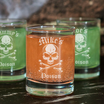 Personalised Poison Skull Halloween Drinks Party 65ml Shot Glasses-Love Lumi Ltd