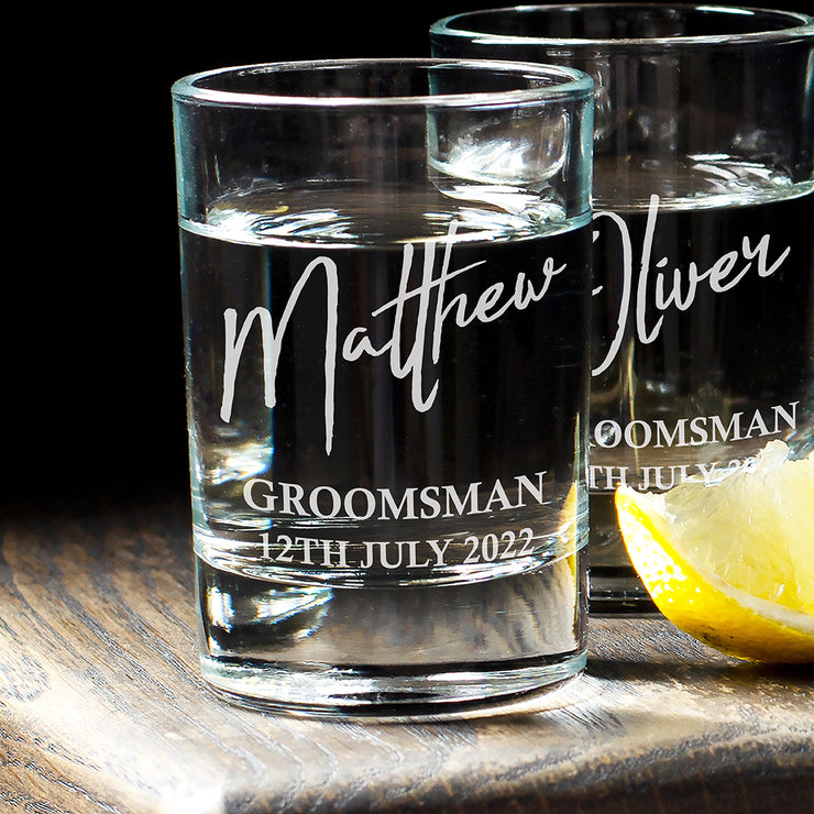 Groomsman Wedding Party Engraved 65ml Shot Glass-Love Lumi Ltd