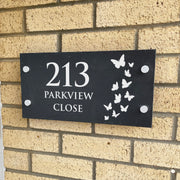 Butterfly Slate House Number or Name Wall Mounted Sign-Love Lumi Ltd