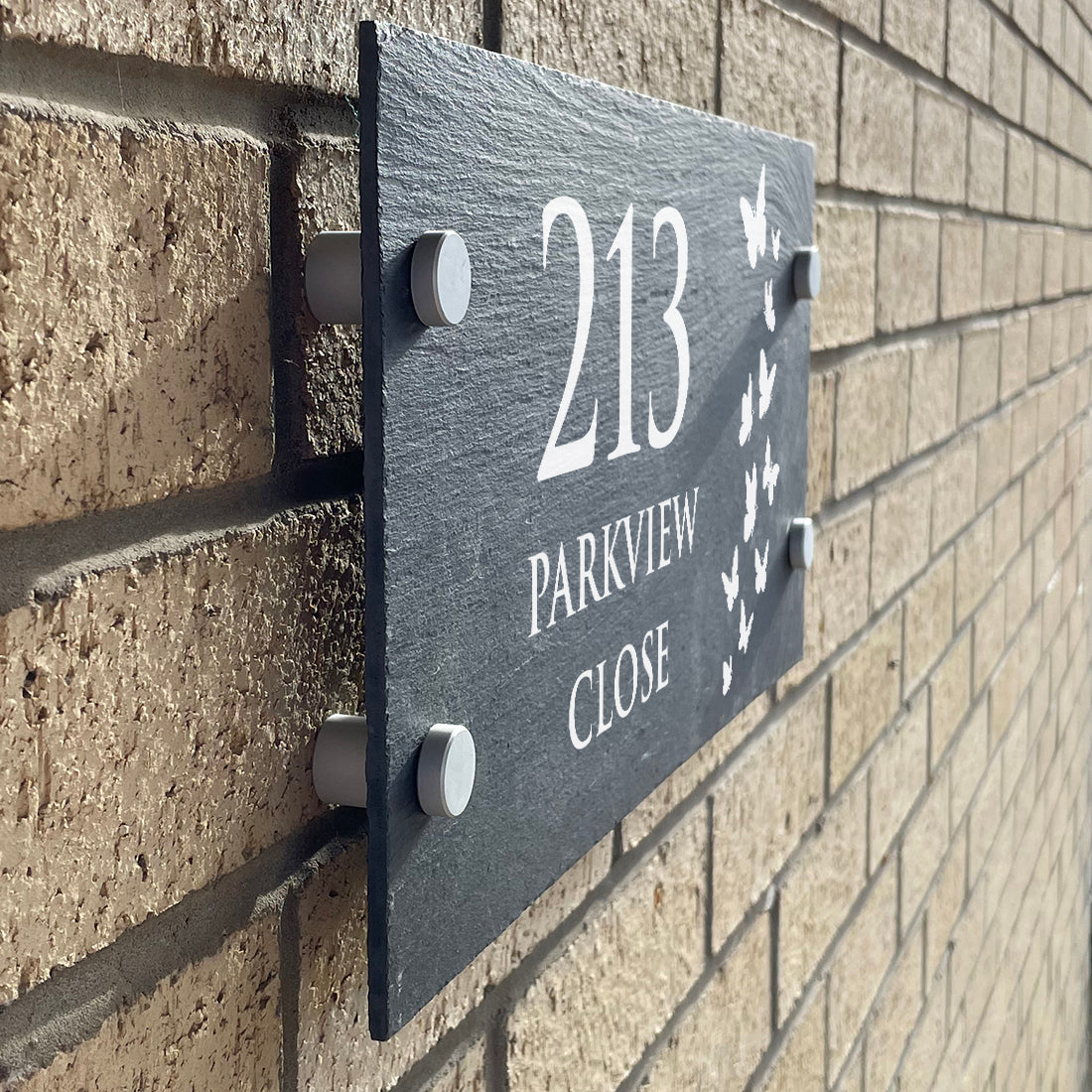 Butterfly Slate House Number or Name Wall Mounted Sign-Love Lumi Ltd