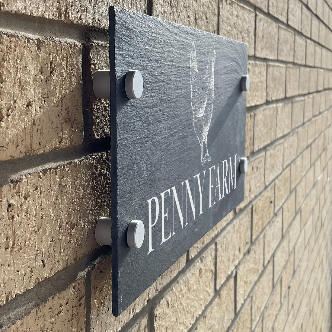 Chicken Slate House Number or Name Wall Mounted Sign-Love Lumi Ltd