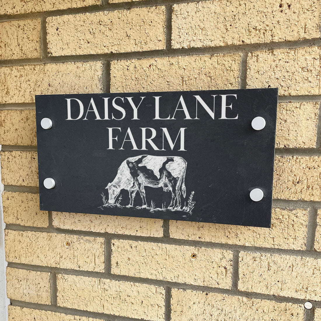 Dairy Farm Cow Slate House Number or Name Wall Mounted Sign-Love Lumi Ltd